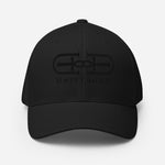 Signature Embroidered Black Logo Structured Baseball Hat