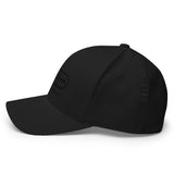 Signature Embroidered Black Logo Structured Baseball Hat