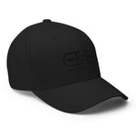 Signature Embroidered Black Logo Structured Baseball Hat