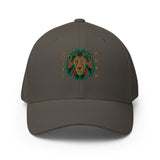 Embroidered Lion Gold Text Structured Baseball Hat