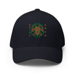 Embroidered Lion Gold Text Structured Baseball Hat