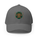 Embroidered Lion Gold Text Structured Baseball Hat