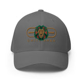 Signature Embroidered Gold Logo Lion Overlay Structured Twill Hat