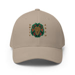 Embroidered Lion Gold Text Structured Baseball Hat