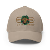 Signature Embroidered Gold Logo Lion Overlay Structured Twill Hat