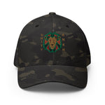 Embroidered Lion Gold Text Structured Baseball Hat