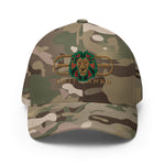 Signature Embroidered Gold Logo Lion Overlay Structured Twill Hat