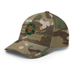 Signature Embroidered Gold Logo Lion Overlay Structured Twill Hat