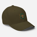 Embroidered Lion Gold Text Structured Baseball Hat