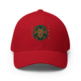 Embroidered Lion Gold Text Structured Baseball Hat