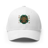 Embroidered Lion Gold Text Structured Baseball Hat