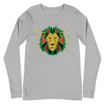 Lion and Gold Text Print Long Sleeve Tee