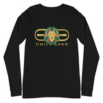 Signature Gold Logo Lion Overlay Print Long Sleeve Tee