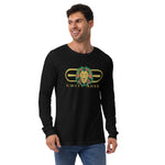 Signature Gold Logo Lion Overlay Print Long Sleeve Tee