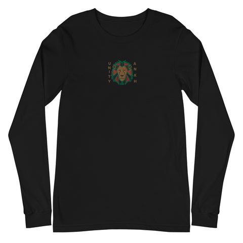 Embroidered Lion and Gold Text Long Sleeve Tee