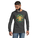 Lion and Gold Text Print Long Sleeve Tee