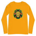 Lion and Gold Text Print Long Sleeve Tee