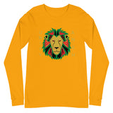 Lion and Gold Text Print Long Sleeve Tee