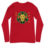 Lion and Gold Text Print Long Sleeve Tee