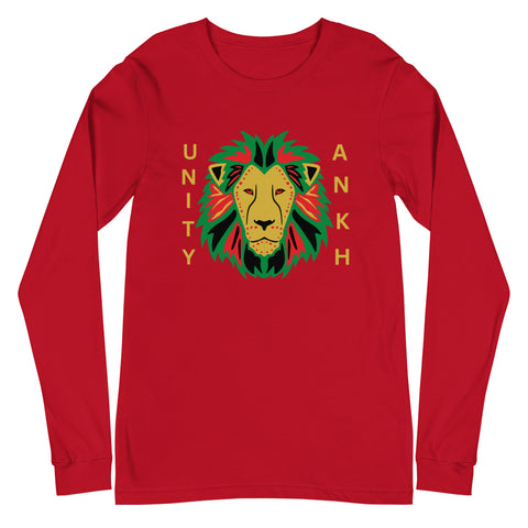 Lion and Gold Text Print Long Sleeve Tee