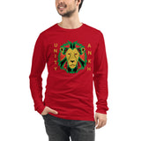 Lion and Gold Text Print Long Sleeve Tee