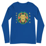 Lion and Gold Text Print Long Sleeve Tee