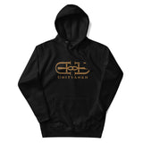 Signature Embroidered Large Gold Logo Hoodie