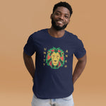 Lion and Gold Text Print Fitted Tee