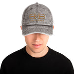 Signature Embroidered Gold Logo Vintage Cotton Twill Hat