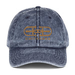 Signature Embroidered Gold Logo Vintage Cotton Twill Hat