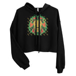 Lion Gold Logo Motif Print Crop Hoodie