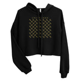 Signature Gold Logo Motif Print Crop Hoodie