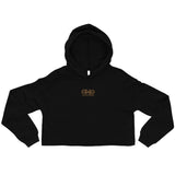 Signature Embroidered Gold Logo Crop Hoodie