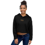 Signature Embroidered Gold Logo Crop Hoodie