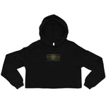 Signature Embroidered Gold Logo Lion Overlay Crop Hoodie