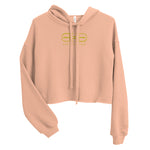 Signature Gold Logo Print Crop Hoodie