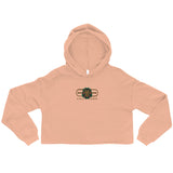 Signature Embroidered Gold Logo Lion Overlay Crop Hoodie