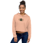 Signature Embroidered Gold Logo Lion Overlay Crop Hoodie