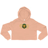 Signature Gold Logo Lion Overlay Print Crop Hoodie