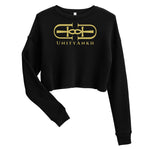 Signature Gold Large Logo Print Crop Sweatshirt