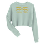 Signature Gold Large Logo Print Crop Sweatshirt