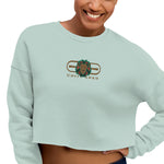 Signature Embroidered Gold Logo Lion Overlay Crop Sweatshirt