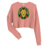 Lion Gold Logo Motif Print Crop Sweatshirt