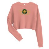 Signature Gold Logo Lion Overlay Print Crop Sweatshirt