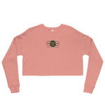 Signature Embroidered Gold Logo Lion Overlay Crop Sweatshirt