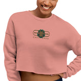 Signature Embroidered Gold Logo Lion Overlay Crop Sweatshirt