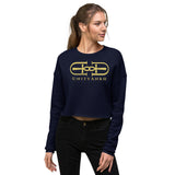 Signature Gold Large Logo Print Crop Sweatshirt