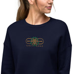 Signature Embroidered Gold Logo Lion Overlay Crop Sweatshirt