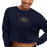 Signature Embroidered Gold Logo Lion Overlay Crop Sweatshirt